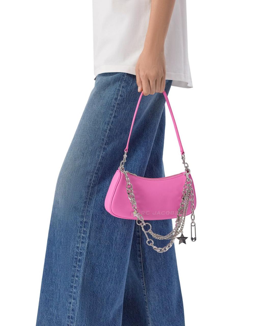 MARC JACOBS Розовая кожаная сумка с короткими ручками, фото 2