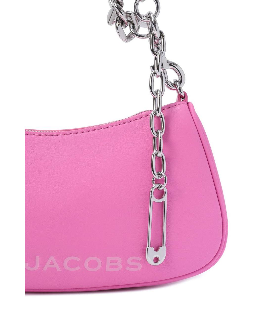 MARC JACOBS Розовая кожаная сумка с короткими ручками, фото 3