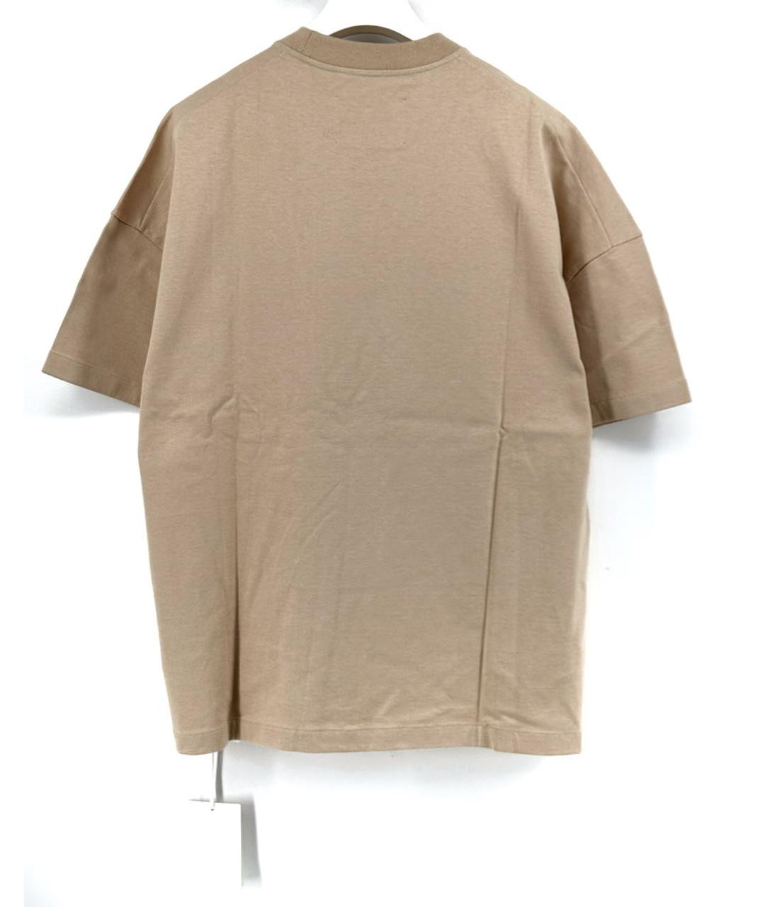 JIL SANDER Бежевая хлопковая футболка, фото 2