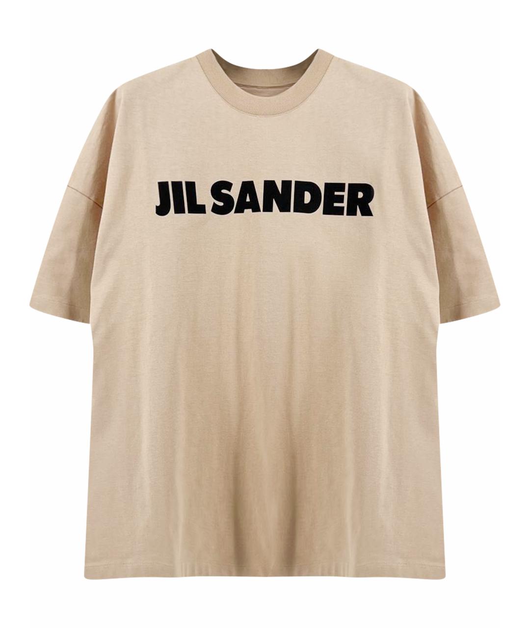 JIL SANDER Бежевая хлопковая футболка, фото 1