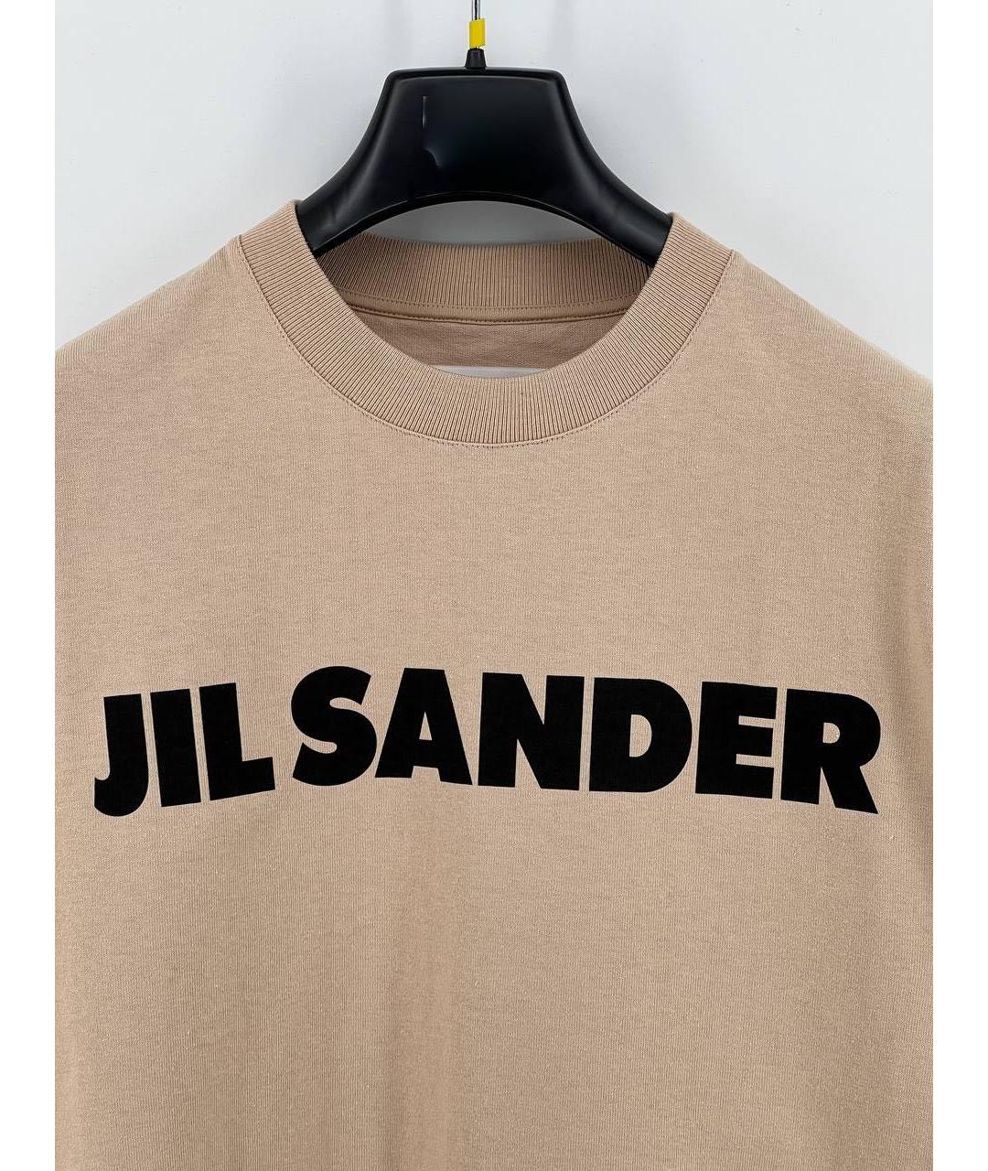 JIL SANDER Бежевая хлопковая футболка, фото 3