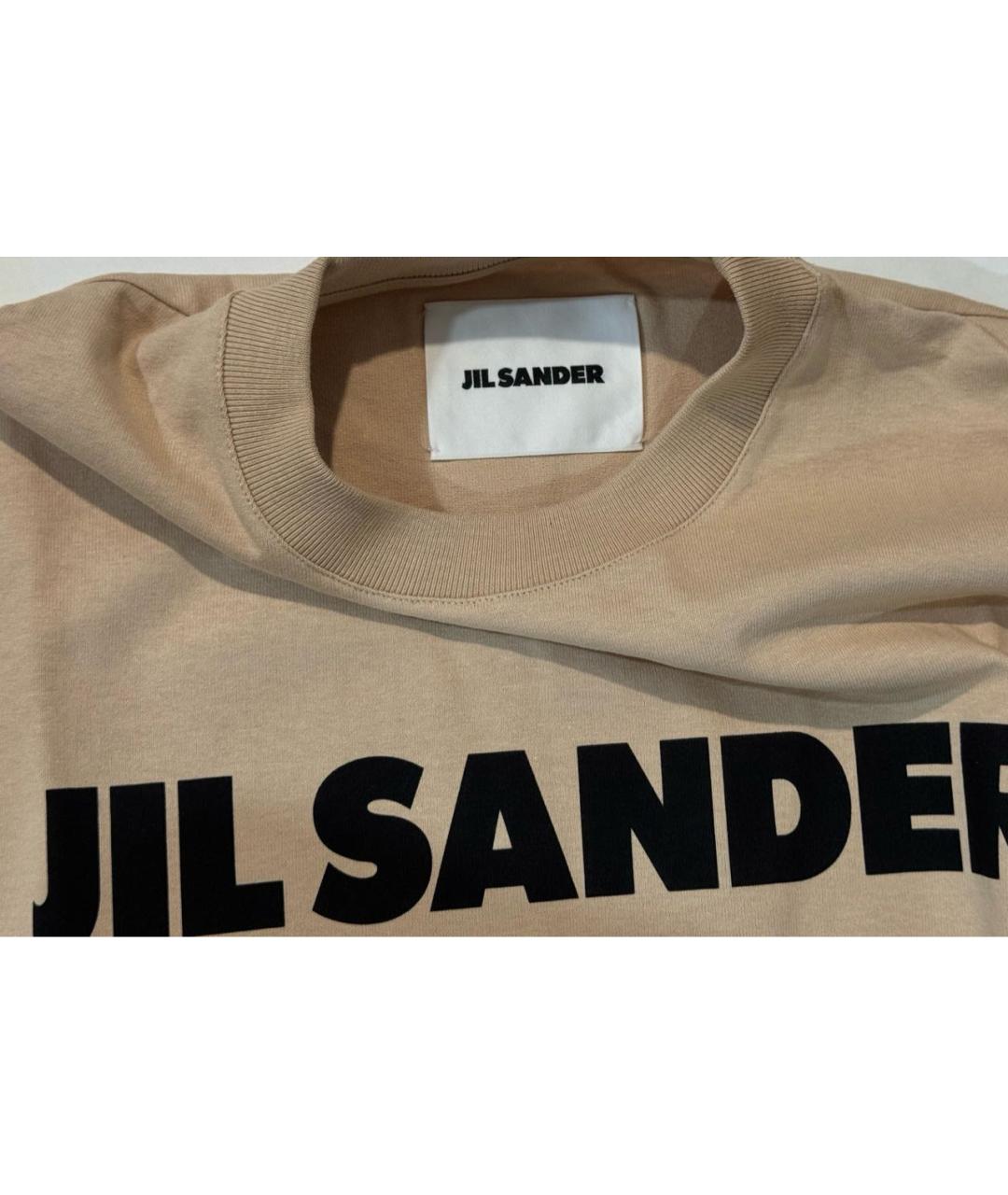 JIL SANDER Бежевая хлопковая футболка, фото 5