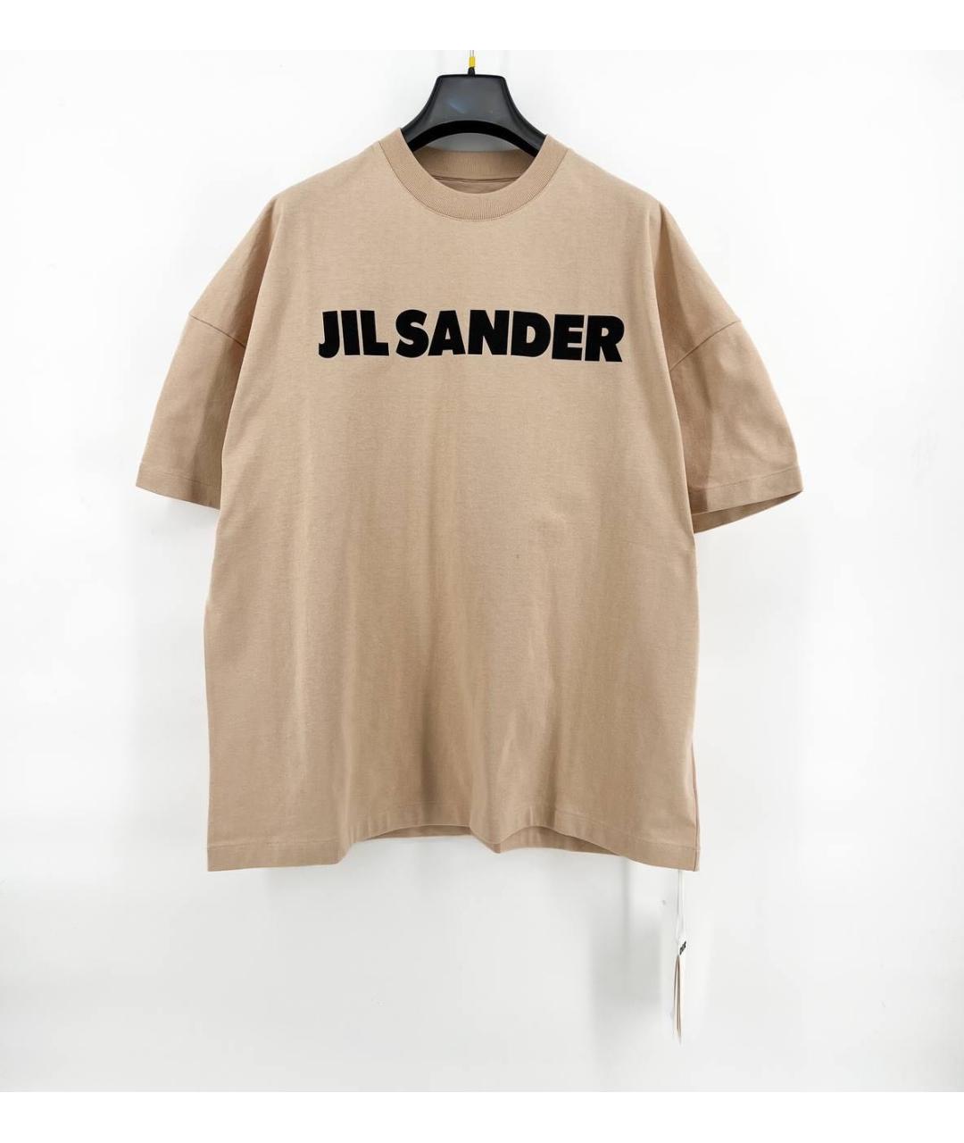 JIL SANDER Бежевая хлопковая футболка, фото 7