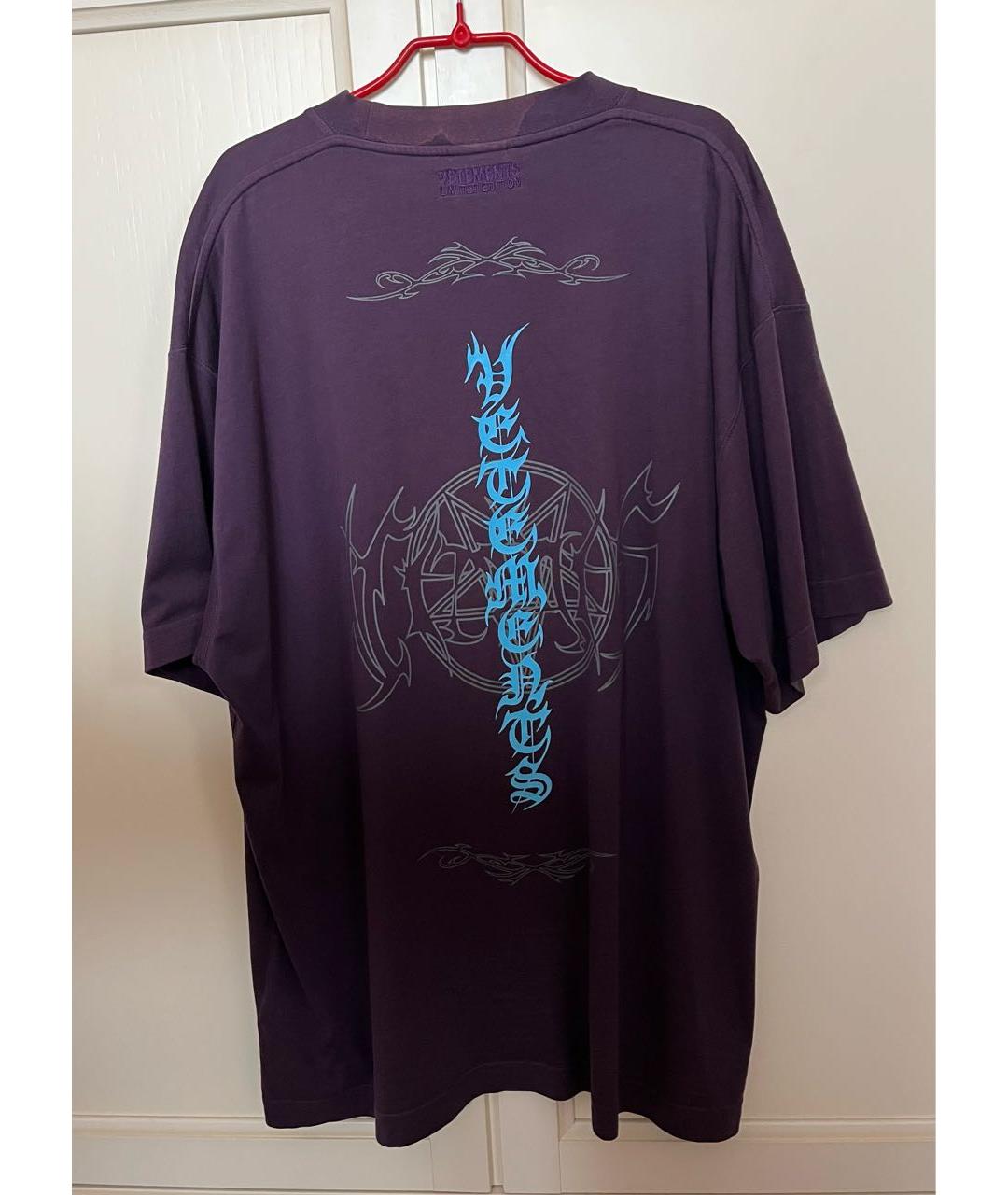 VETEMENTS Фиолетовая хлопковая футболка, фото 2