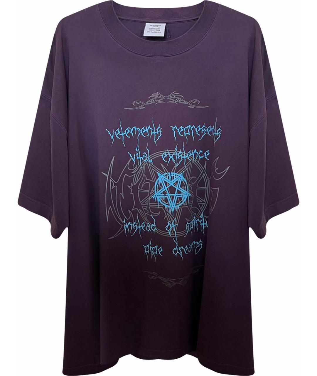 VETEMENTS Фиолетовая хлопковая футболка, фото 1