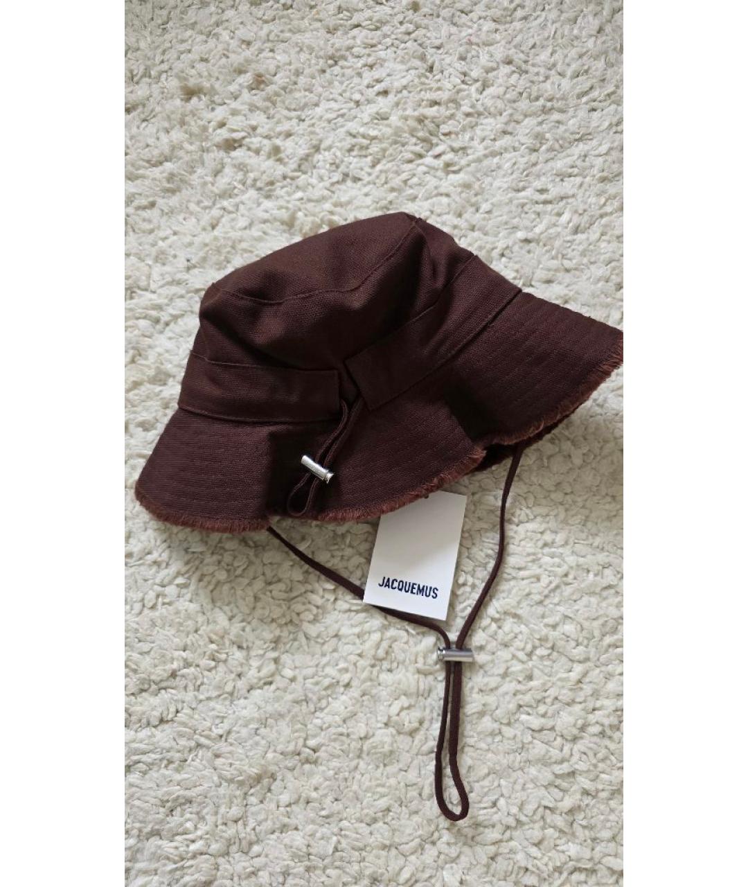 JACQUEMUS Коричневая хлопковая панама, фото 3