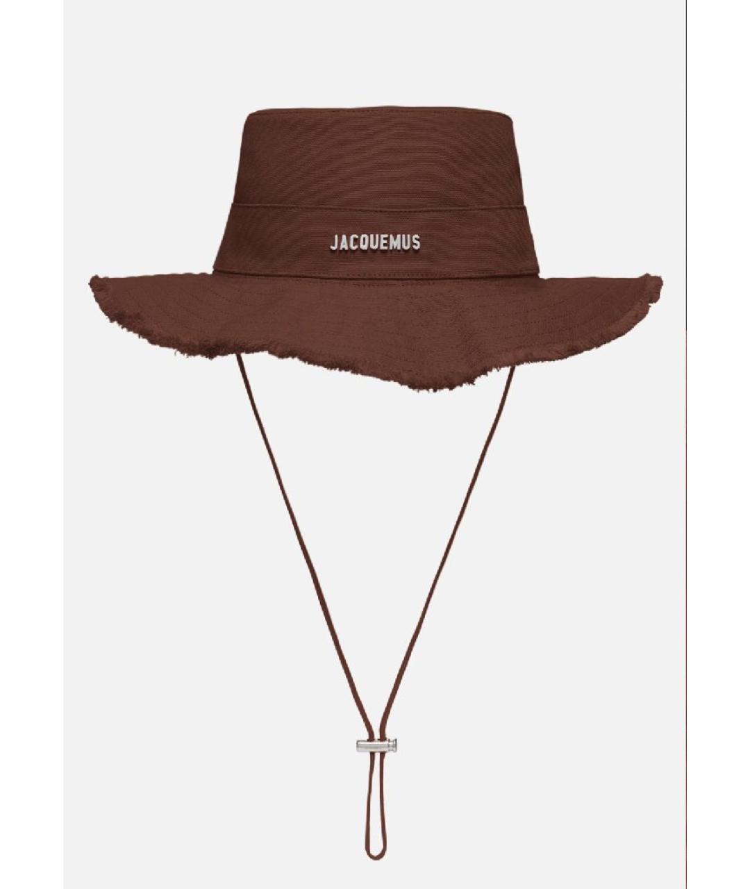 JACQUEMUS Коричневая хлопковая панама, фото 5