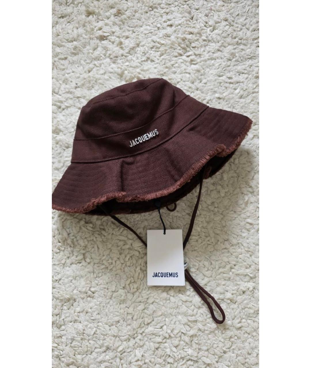 JACQUEMUS Коричневая хлопковая панама, фото 2
