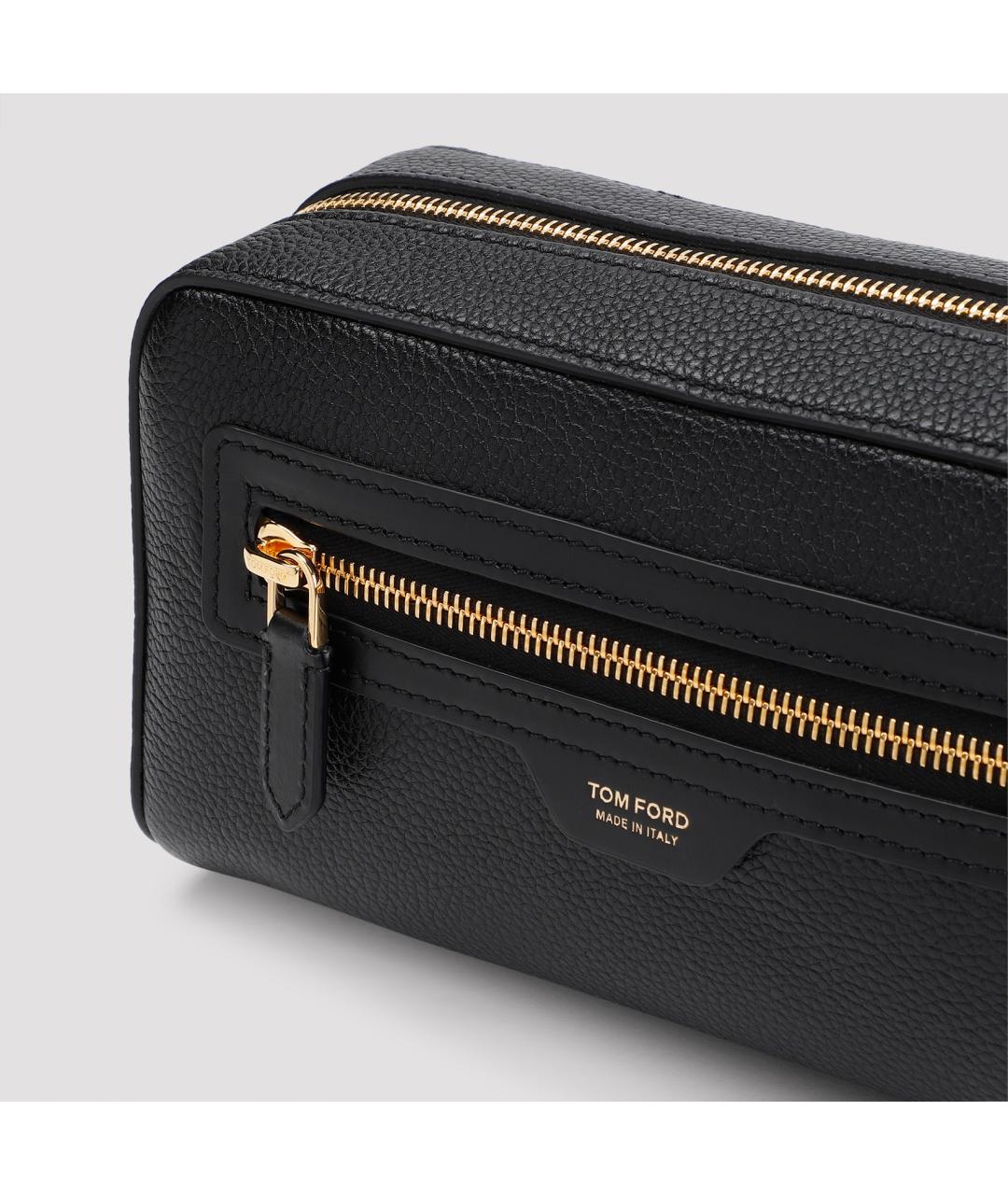 TOM FORD Черная кожаная барсетка, фото 3