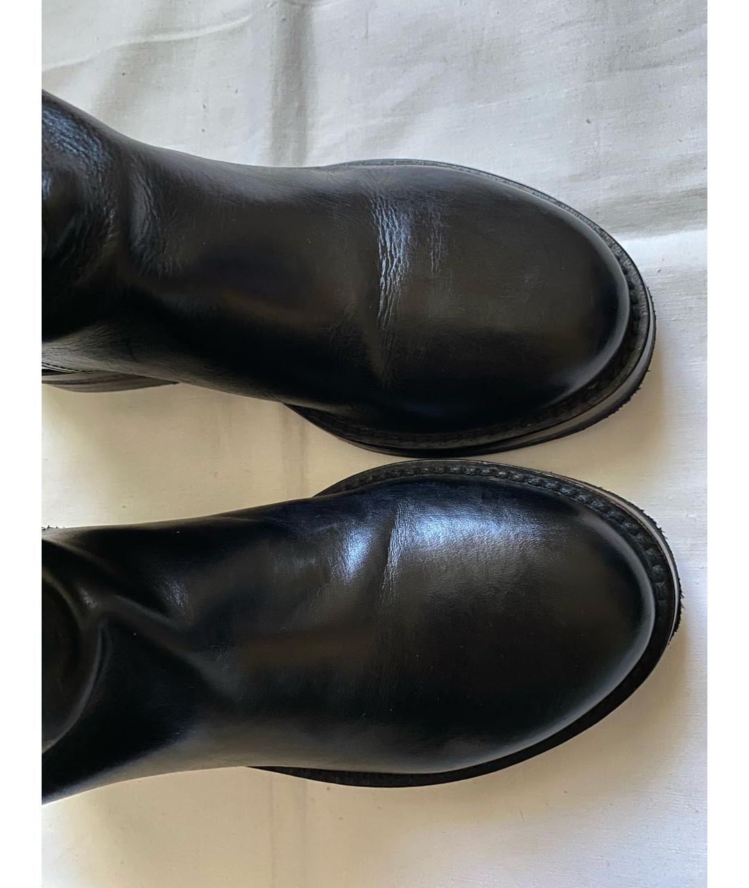 ANN DEMEULEMEESTER Черные кожаные сапоги, фото 3
