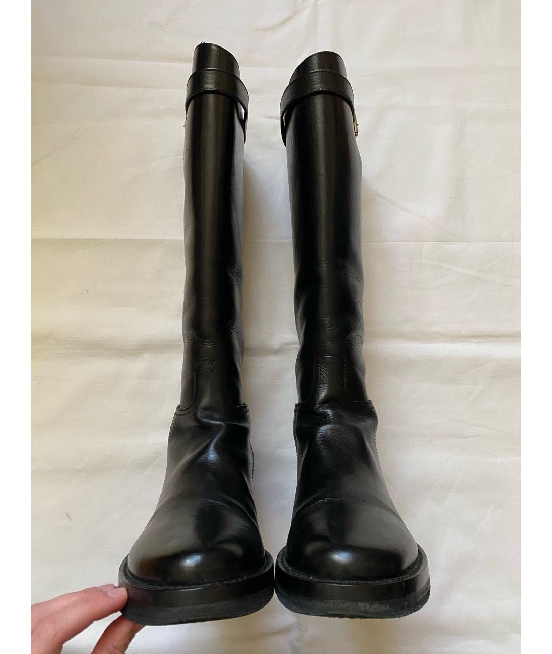 ANN DEMEULEMEESTER Черные кожаные сапоги, фото 2