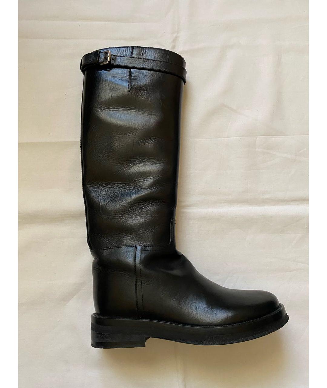 ANN DEMEULEMEESTER Черные кожаные сапоги, фото 9