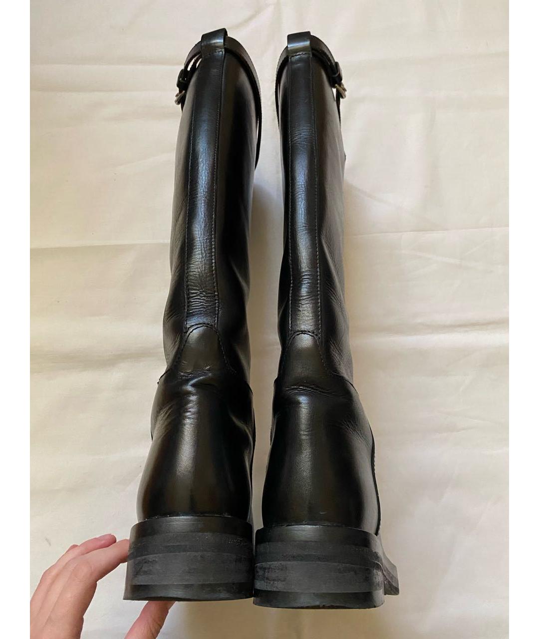 ANN DEMEULEMEESTER Черные кожаные сапоги, фото 4