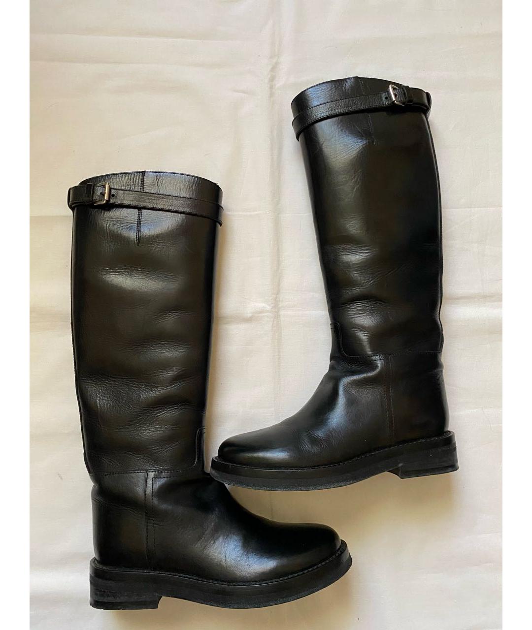 ANN DEMEULEMEESTER Черные кожаные сапоги, фото 5