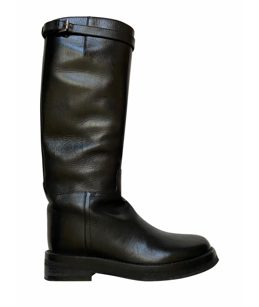 ANN DEMEULEMEESTER Черные кожаные сапоги, фото 1