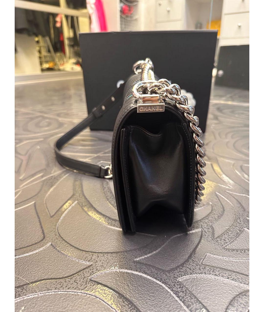 CHANEL Черная кожаная сумка через плечо, фото 4