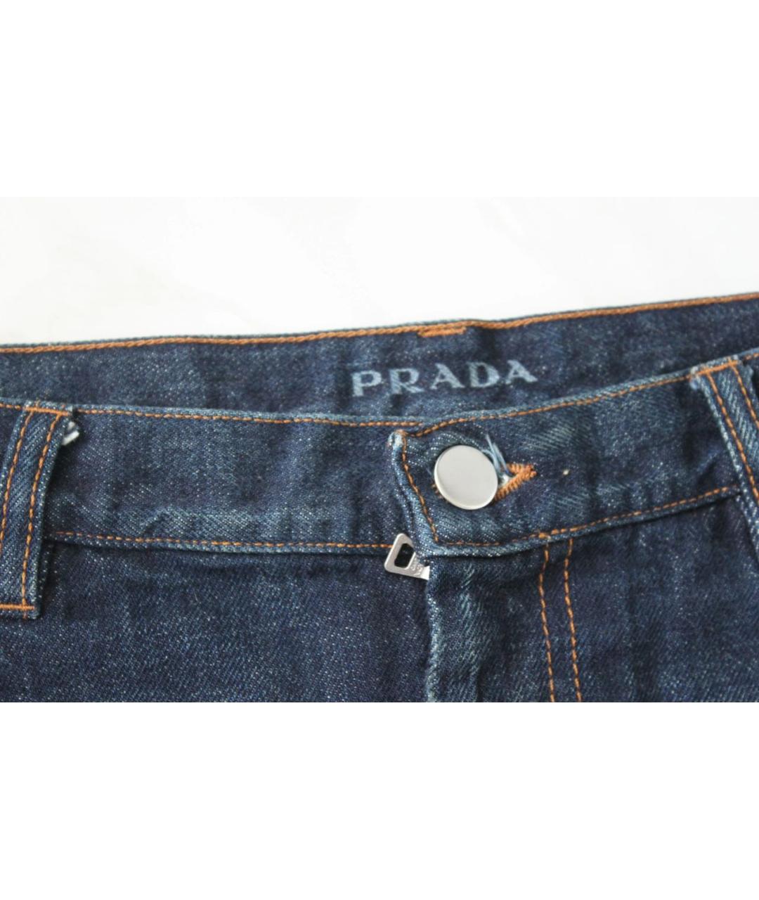 PRADA Темно-синяя хлопковая юбка мини, фото 7
