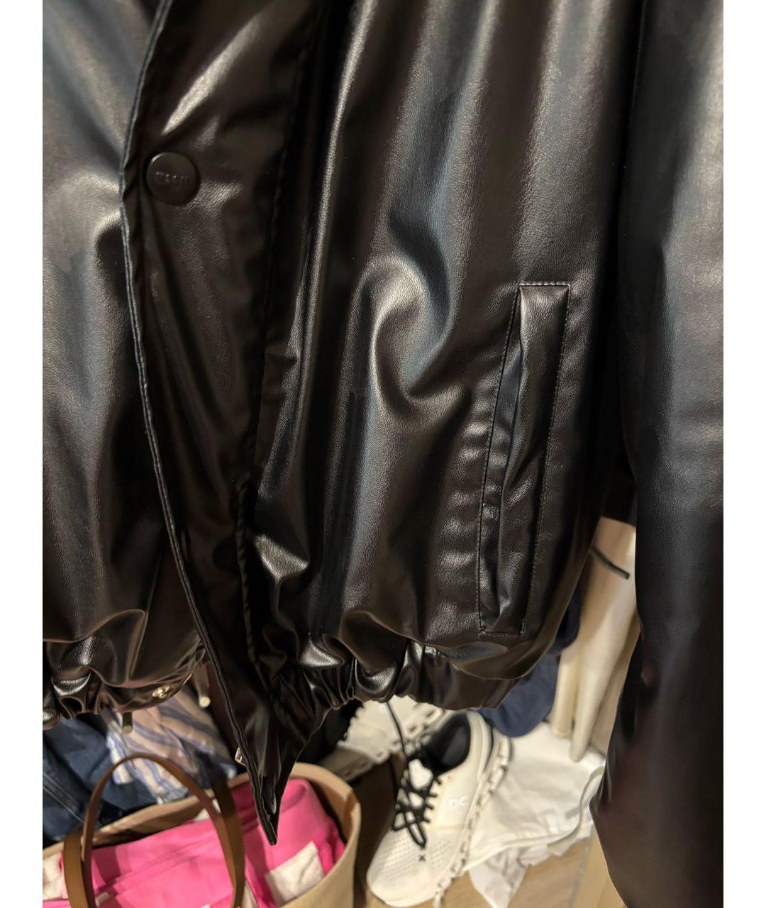 MSGM Черная кожаная куртка, фото 4