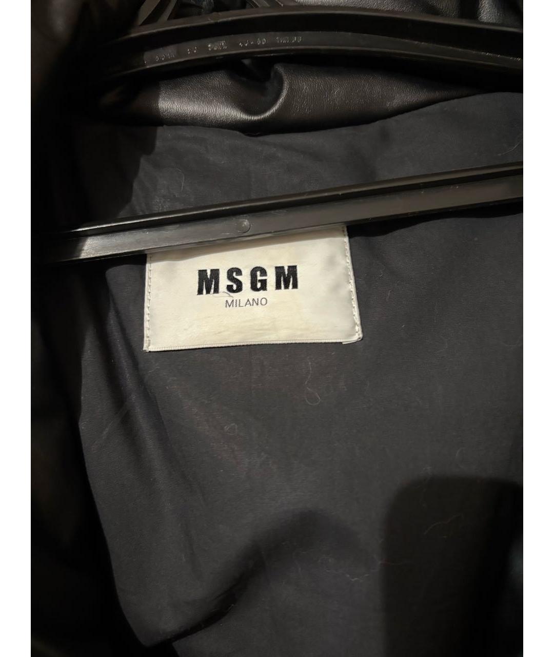 MSGM Черная кожаная куртка, фото 3