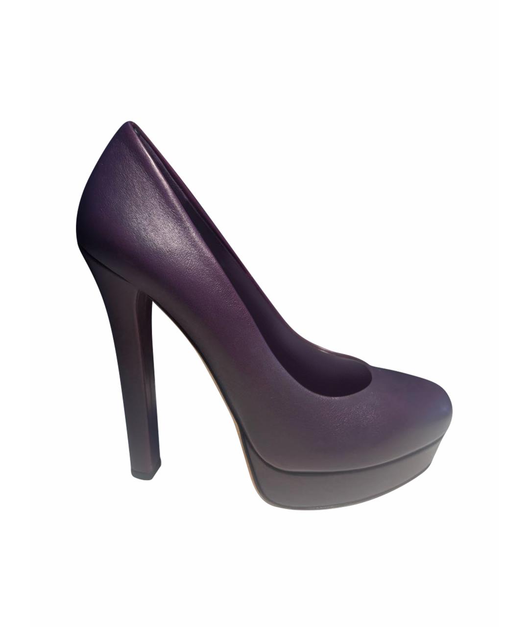 GUCCI Фиолетовые кожаные туфли, фото 1