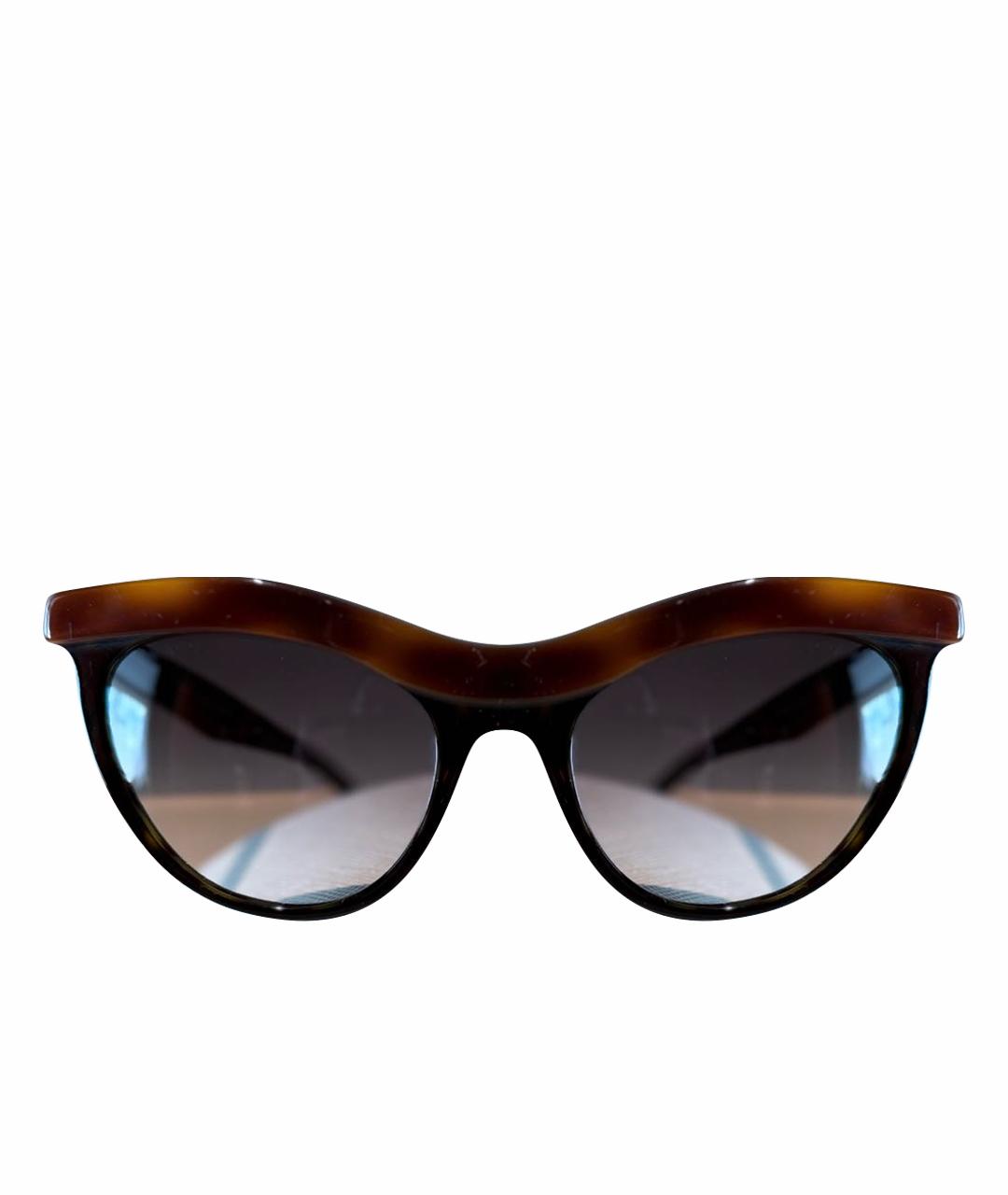 PRADA Коричневые пластиковые солнцезащитные очки, фото 1