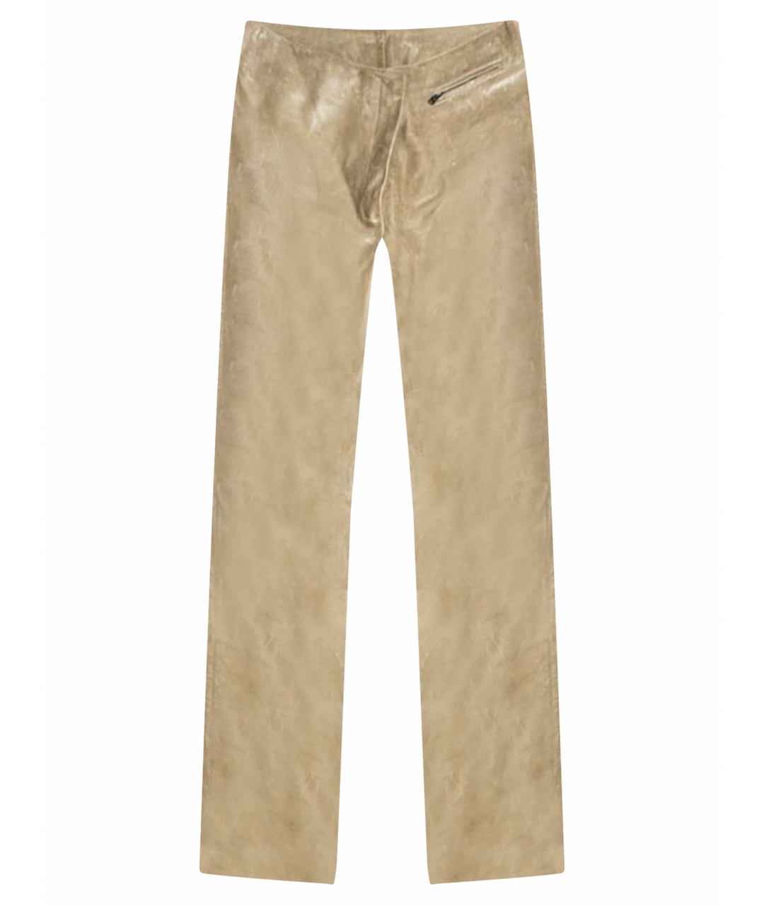 MARC CAIN Бежевые кожаные прямые брюки, фото 1