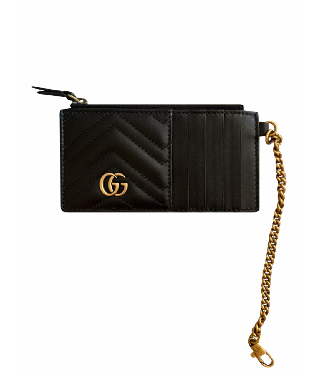 GUCCI Черный кожаный кардхолдер, фото 1