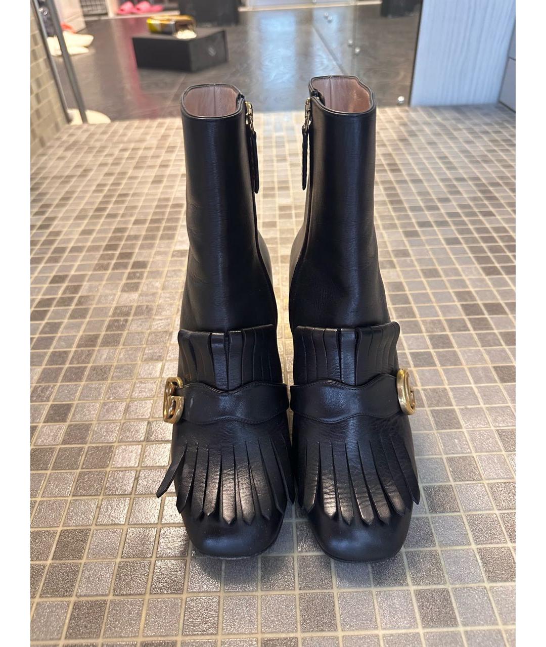 GUCCI Черные кожаные ботильоны, фото 2