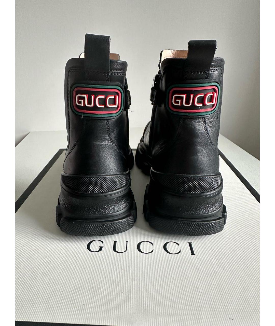 GUCCI KIDS Черные кожаные ботинки, фото 4