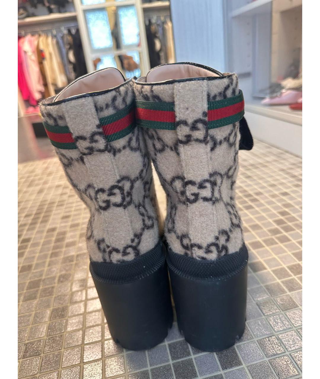 GUCCI Бежевые ботильоны, фото 4
