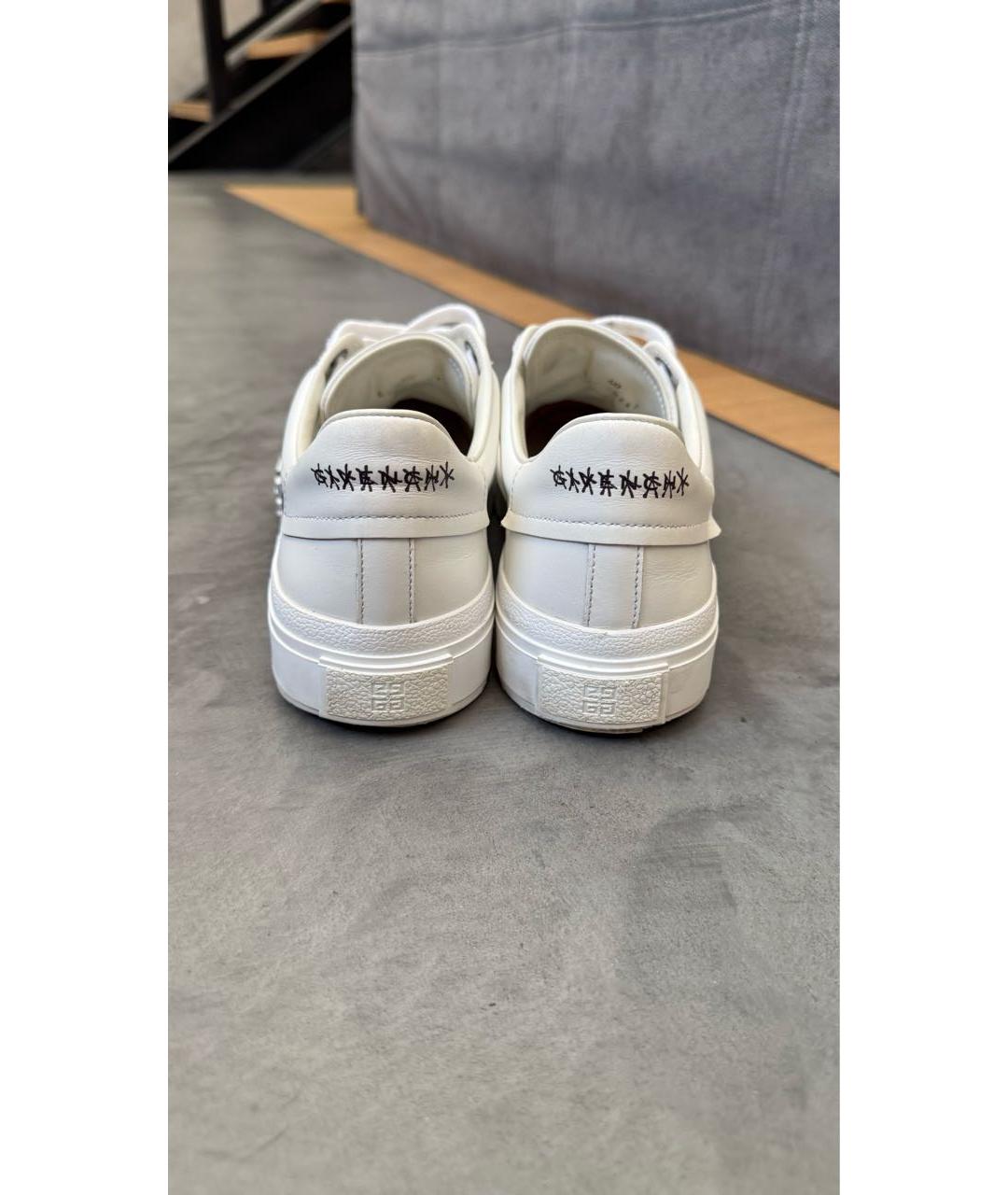 GIVENCHY Белые кожаные низкие кроссовки / кеды, фото 4