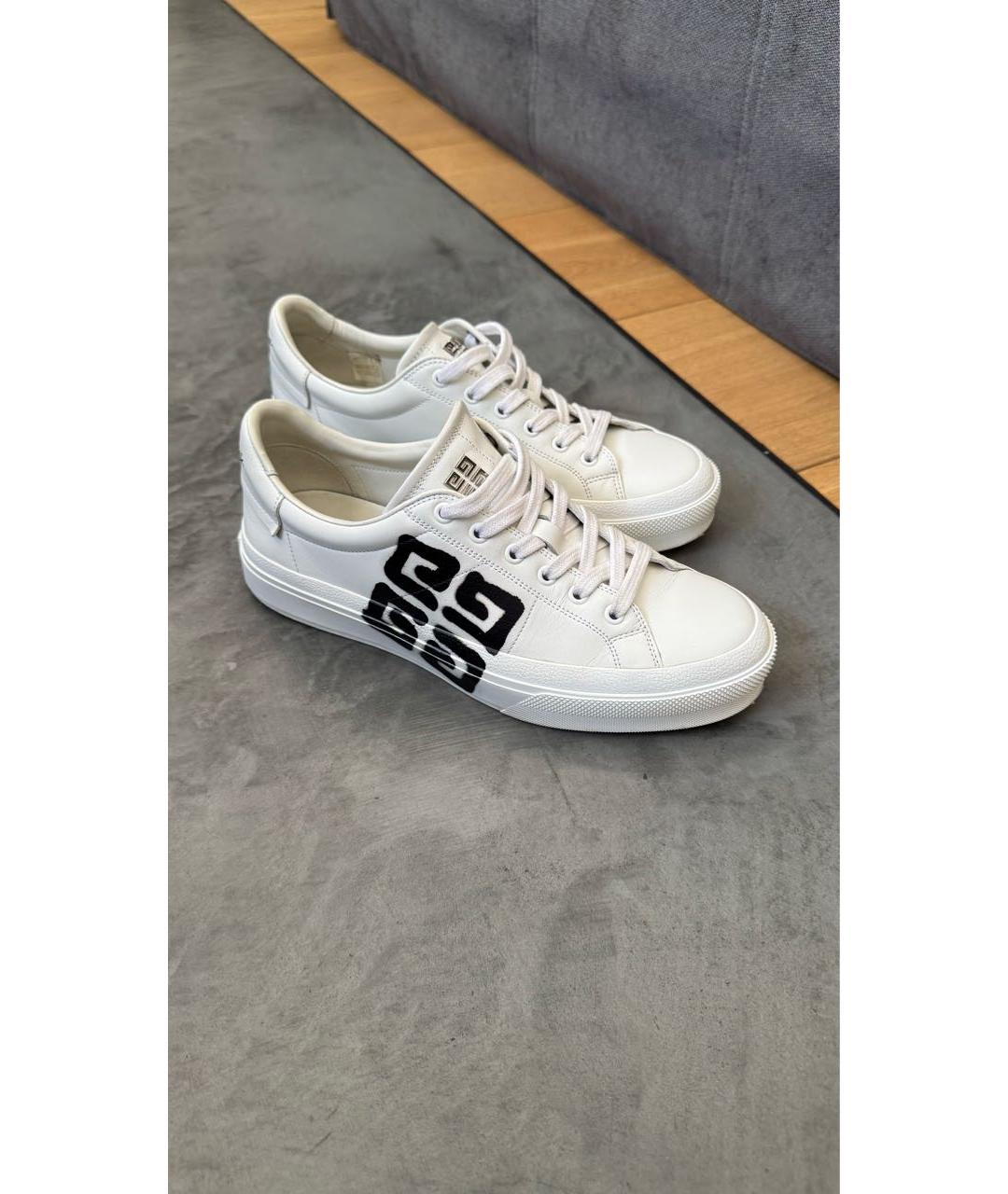 GIVENCHY Белые кожаные низкие кроссовки / кеды, фото 6