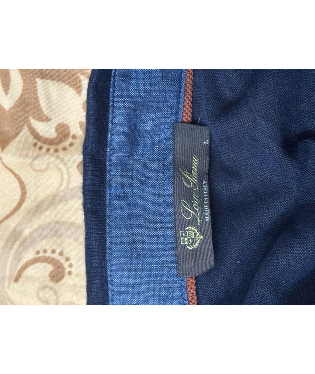 LORO PIANA Темно-синяя льняная кэжуал рубашка, фото 5