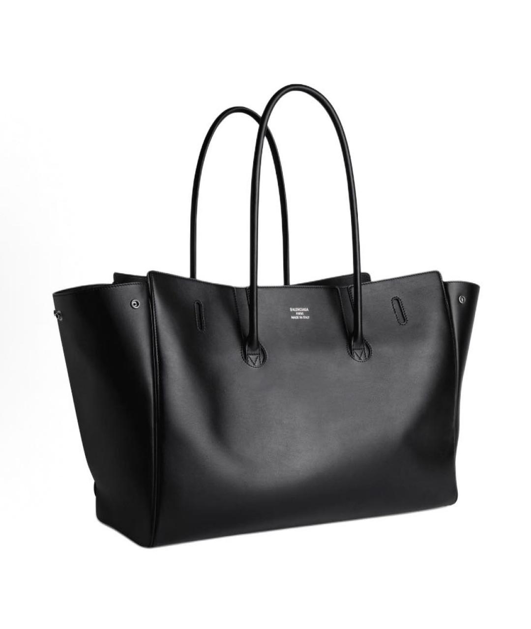 BALENCIAGA Черная кожаная сумка тоут, фото 3