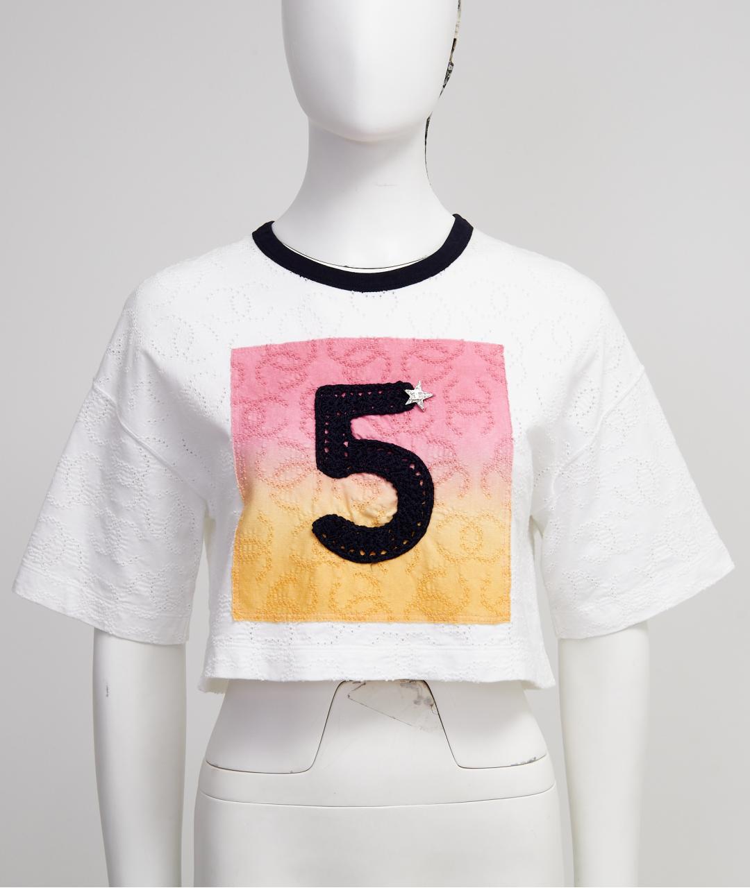 CHANEL Белая хлопковая футболка, фото 7