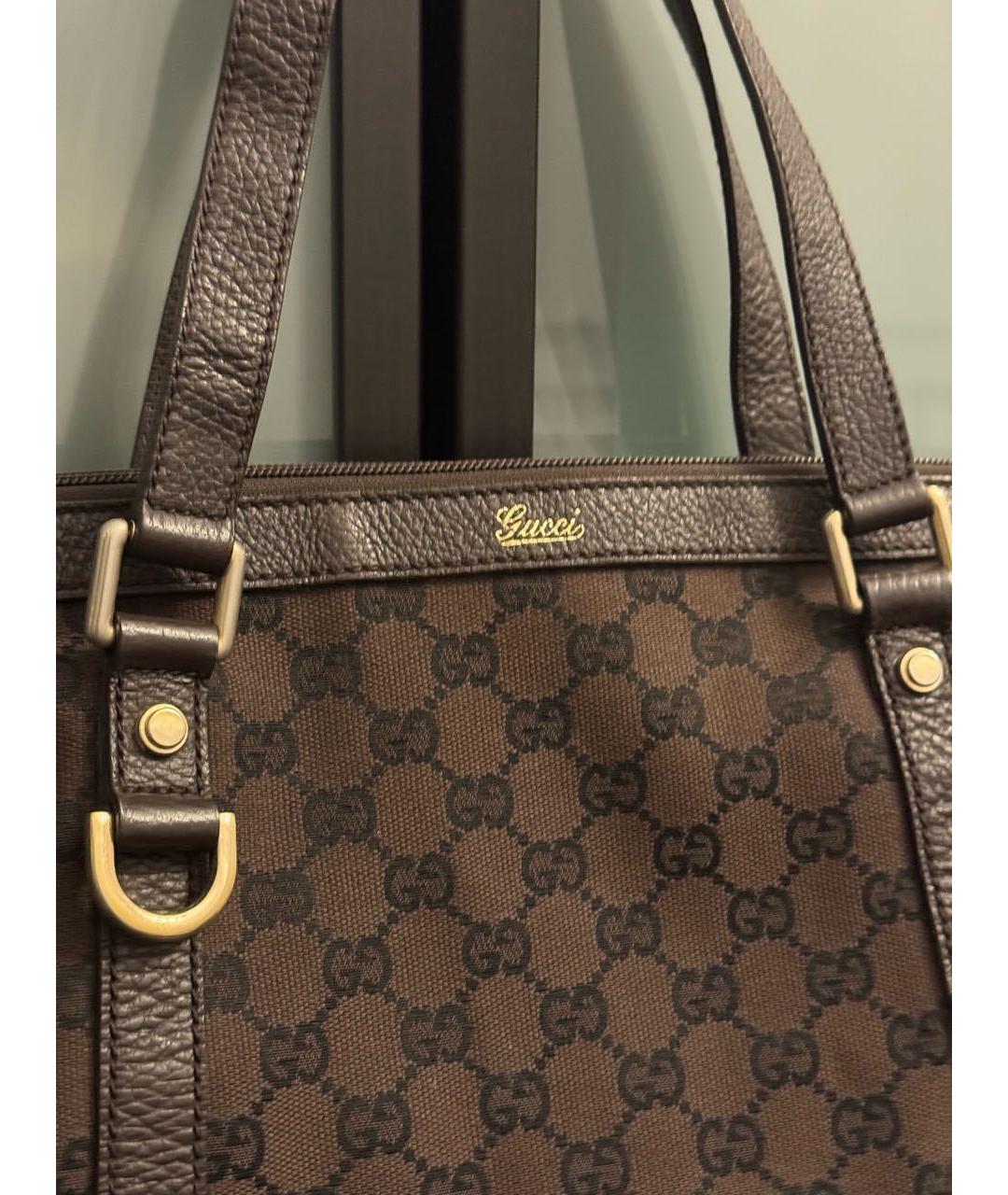 GUCCI Коричневая сумка с короткими ручками, фото 3