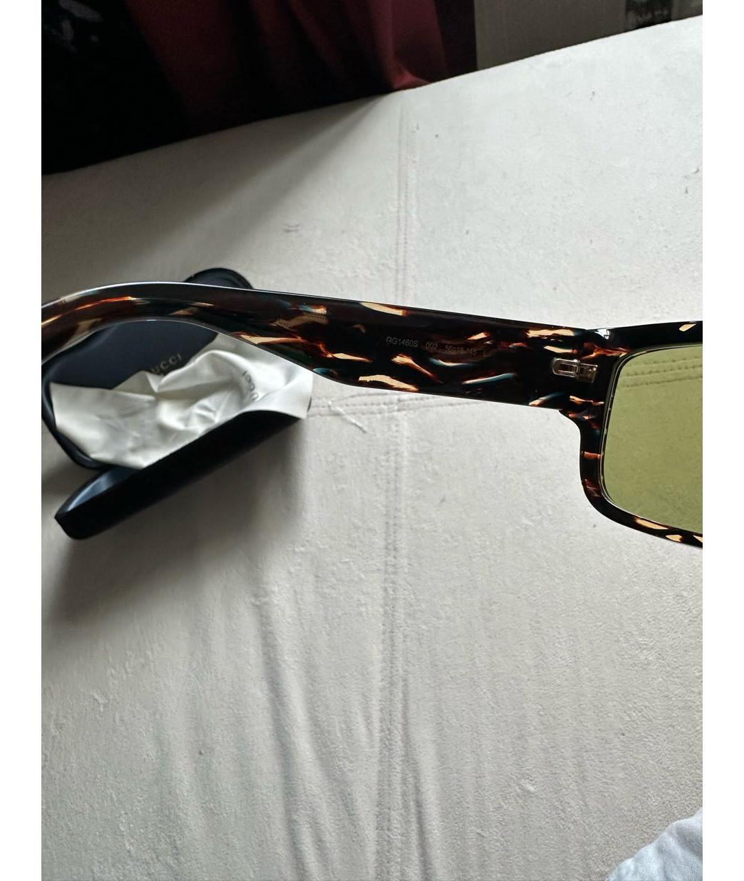 GUCCI Зеленые пластиковые солнцезащитные очки, фото 5