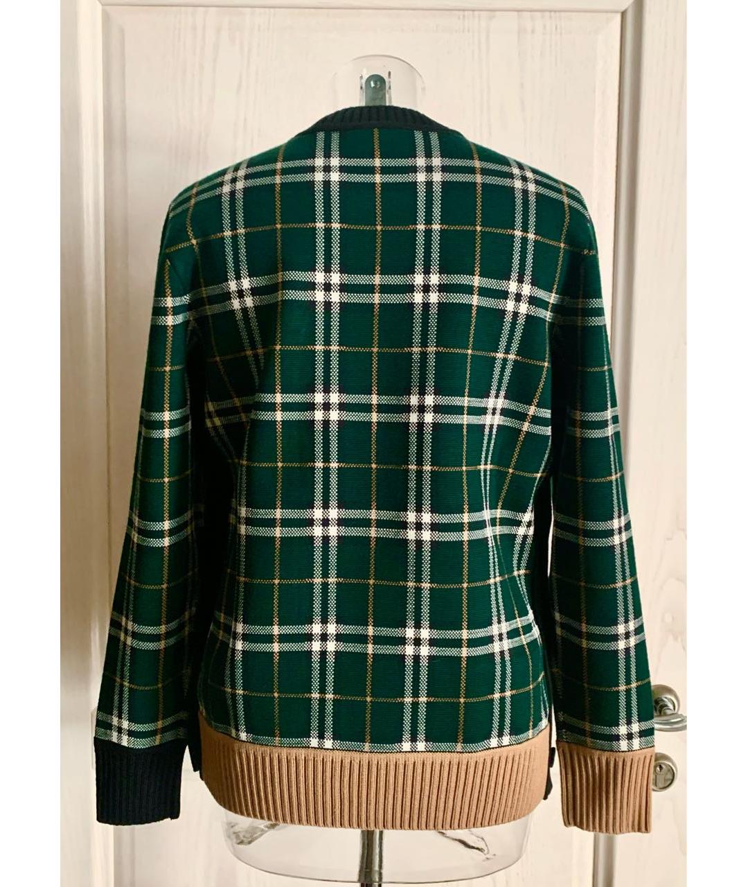 BURBERRY Зеленый шерстяной джемпер / свитер, фото 2