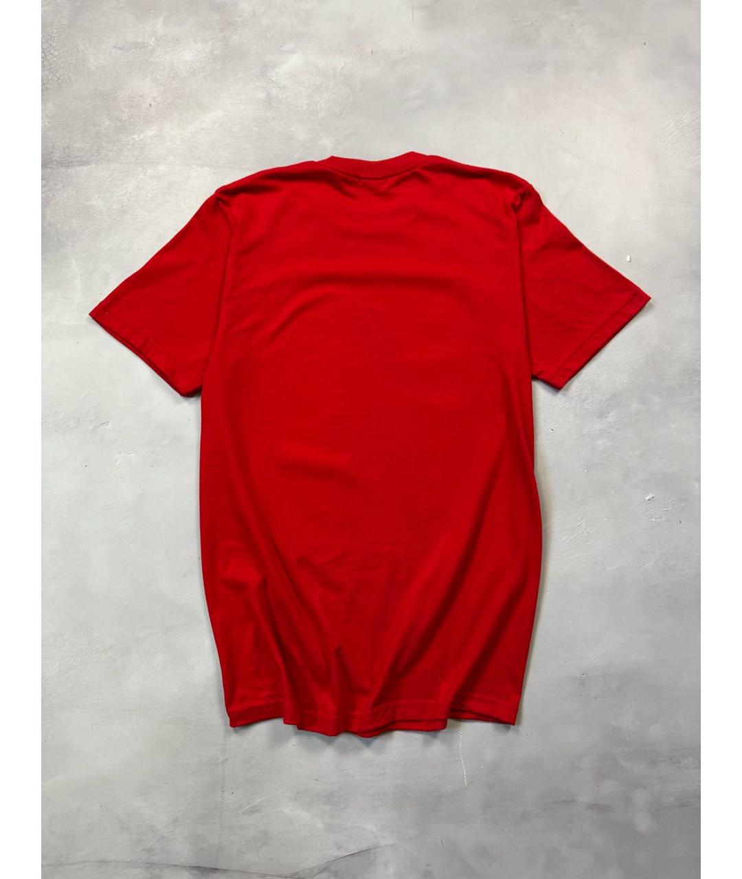 SUPREME Красная хлопковая футболка, фото 4