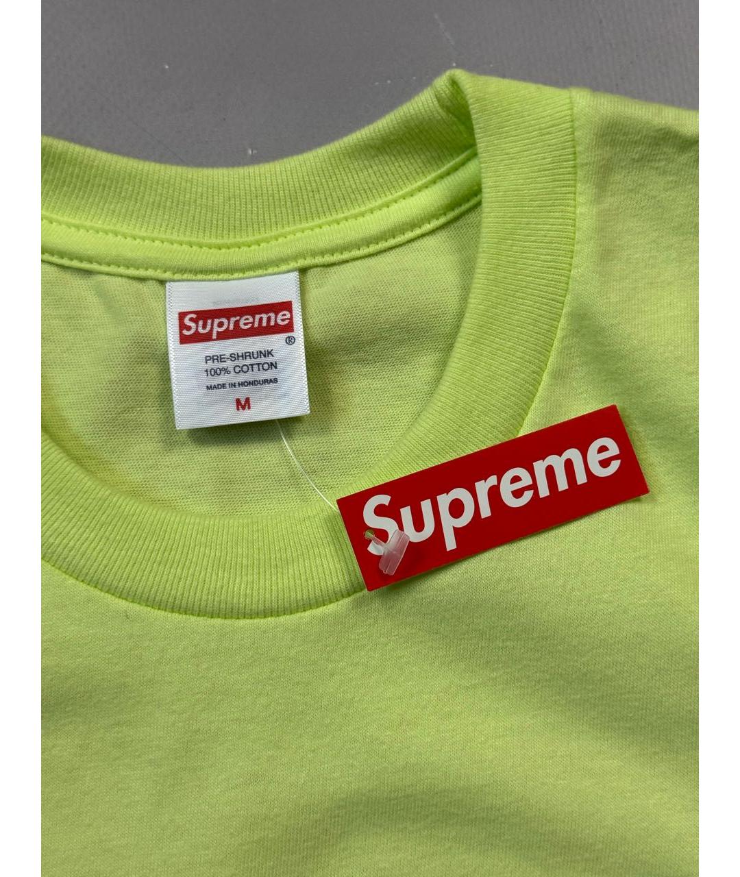 SUPREME Зеленая хлопковая футболка, фото 6
