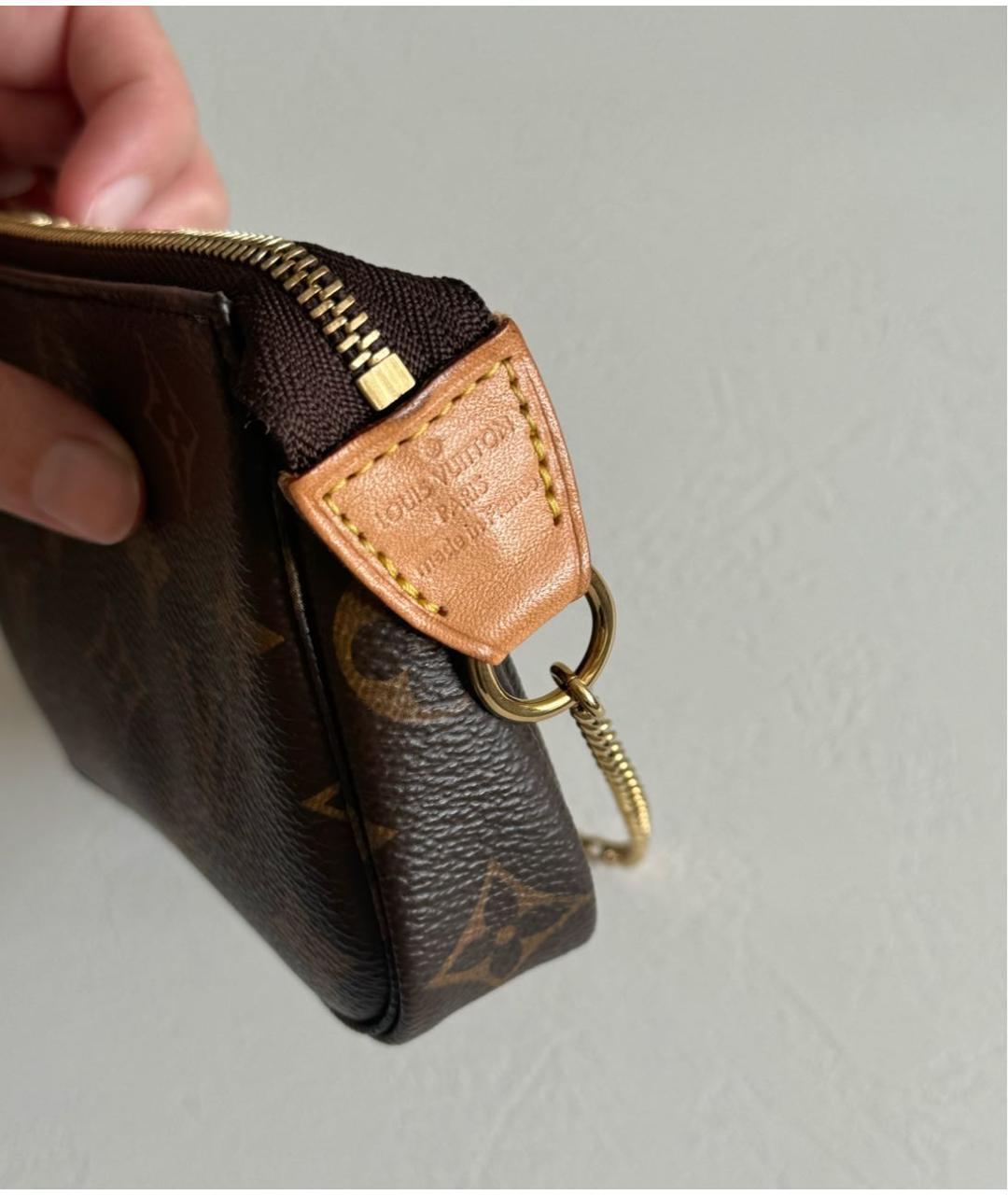 LOUIS VUITTON Коричневая кожаная сумка с короткими ручками, фото 3