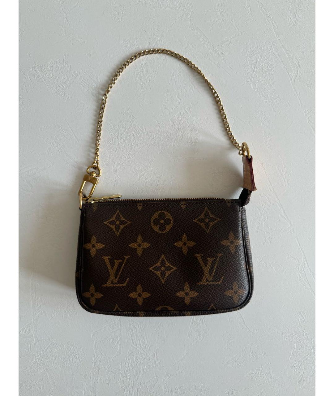 LOUIS VUITTON Коричневая кожаная сумка с короткими ручками, фото 6