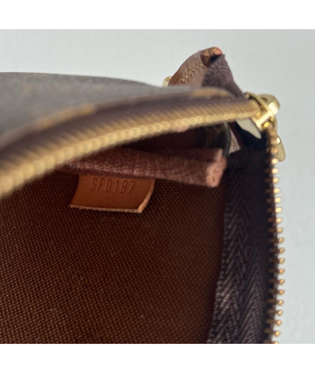 LOUIS VUITTON Коричневая кожаная сумка с короткими ручками, фото 4