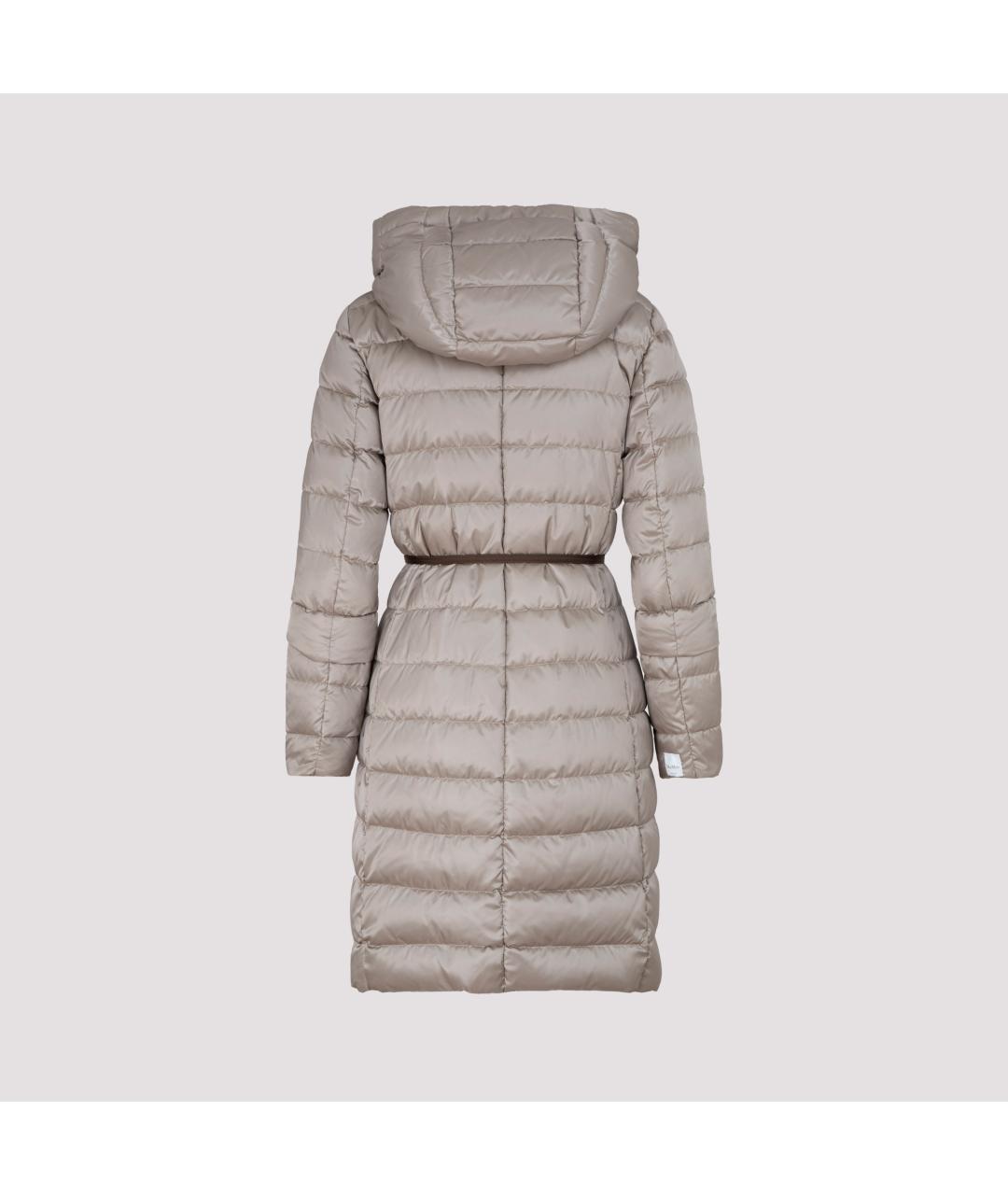 MAX MARA Бежевый полиэстеровый пуховик, фото 3