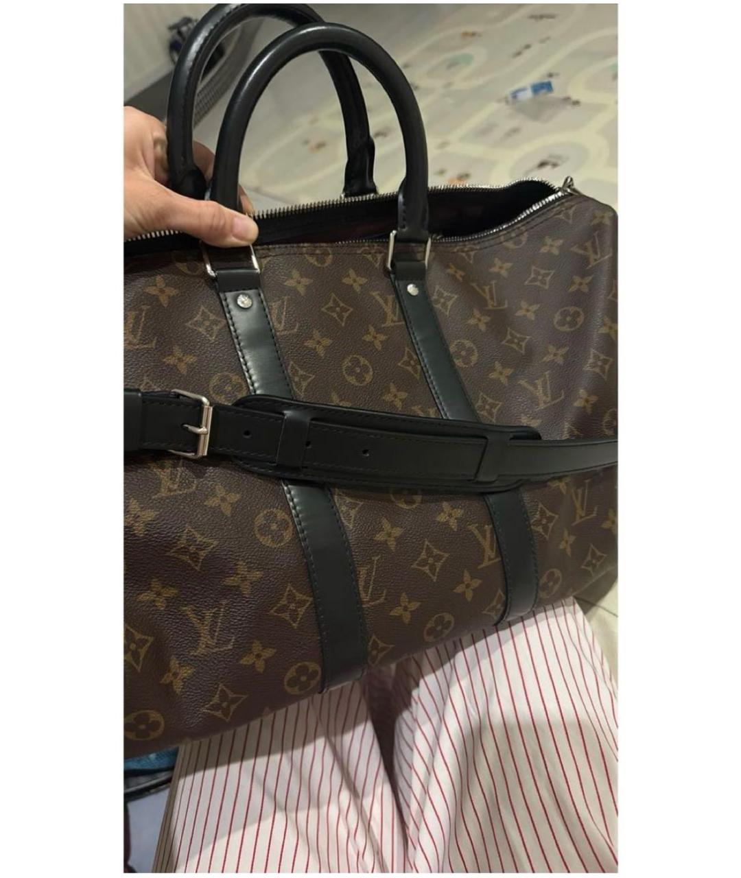 LOUIS VUITTON Коричневая кожаная дорожная/спортивная сумка, фото 2