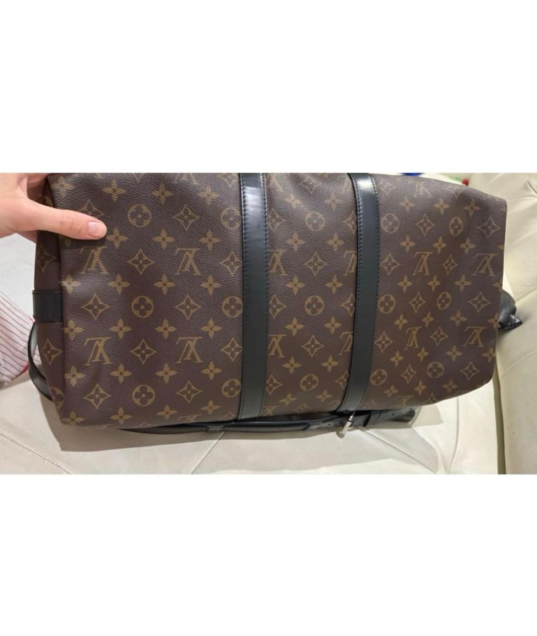 LOUIS VUITTON Коричневая кожаная дорожная/спортивная сумка, фото 3
