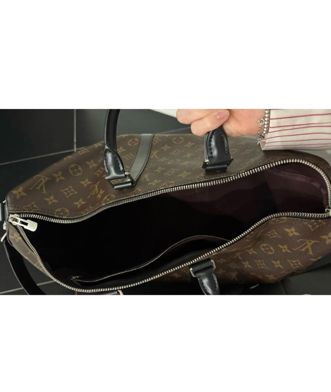 LOUIS VUITTON Коричневая кожаная дорожная/спортивная сумка, фото 4