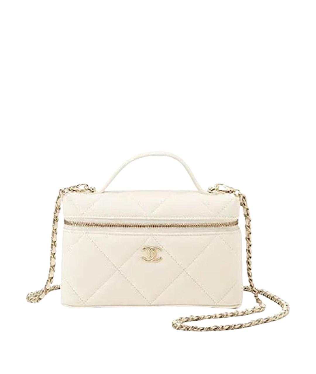 CHANEL Белая кожаная косметичка, фото 1