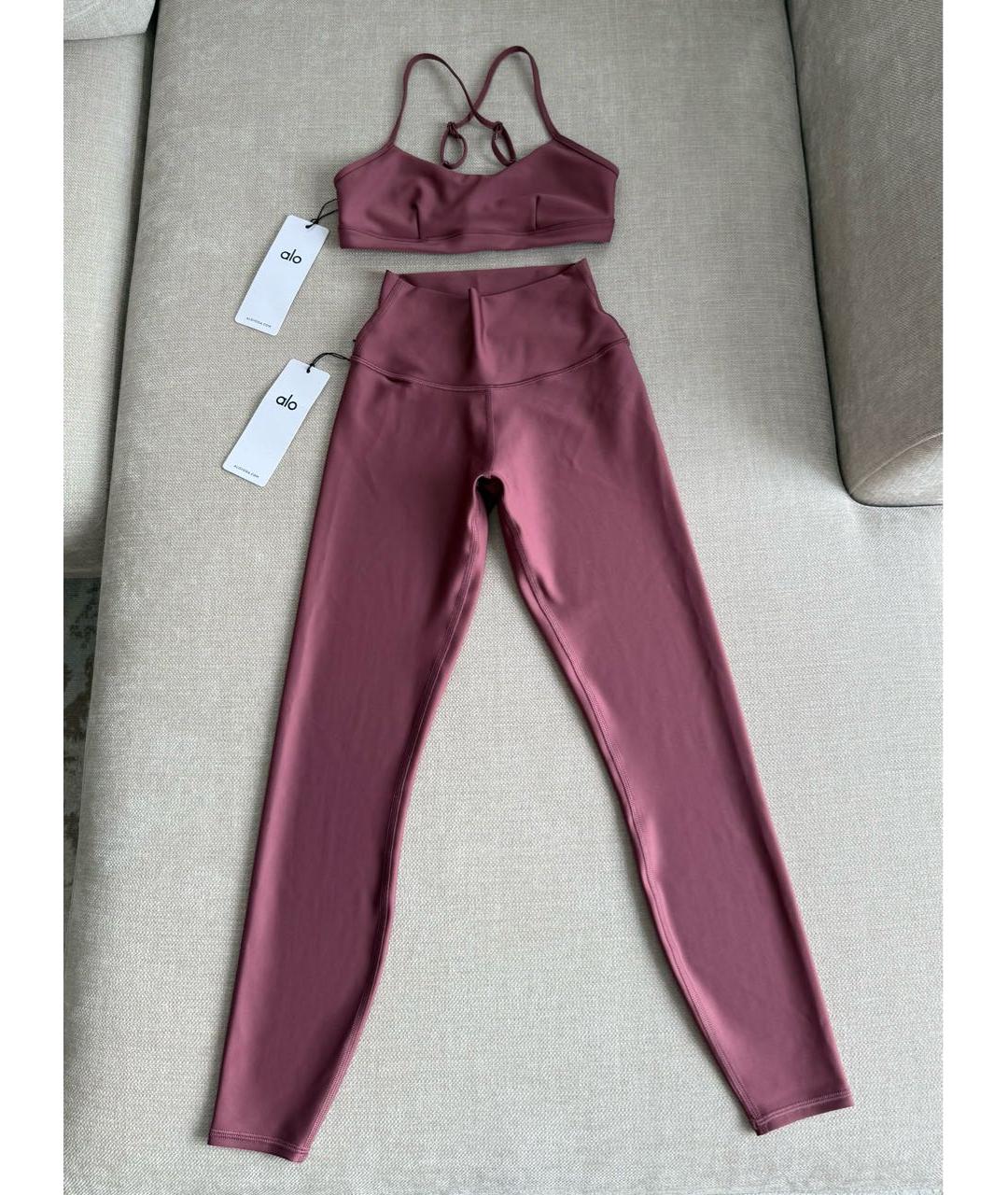 ALO YOGA Бордовый полиэстеровый спортивные костюмы, фото 9