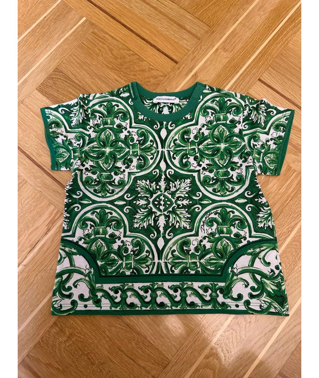 DOLCE & GABBANA KIDS Зеленая детская футболка, фото 4